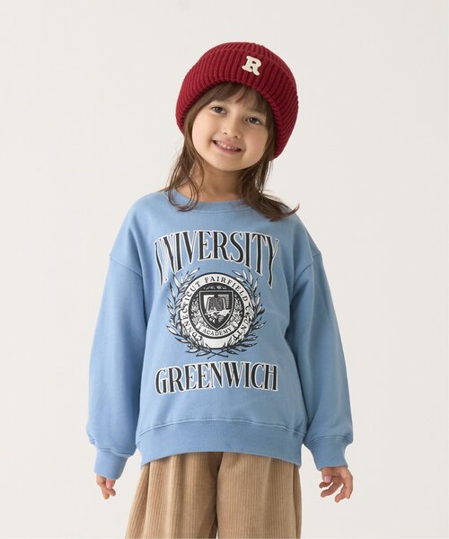 b・ROOM（ビールーム）の「【万能アイテム】選べる7パターンアソートプリントスウェット（スウェット・キッズ・オートミール/ベージュ/マスタード/チャコール/ライトグリーン/ブルーグレー/ブルー・100cm/110cm/120cm/130cm/140cm/150cm）」の2枚目の写真