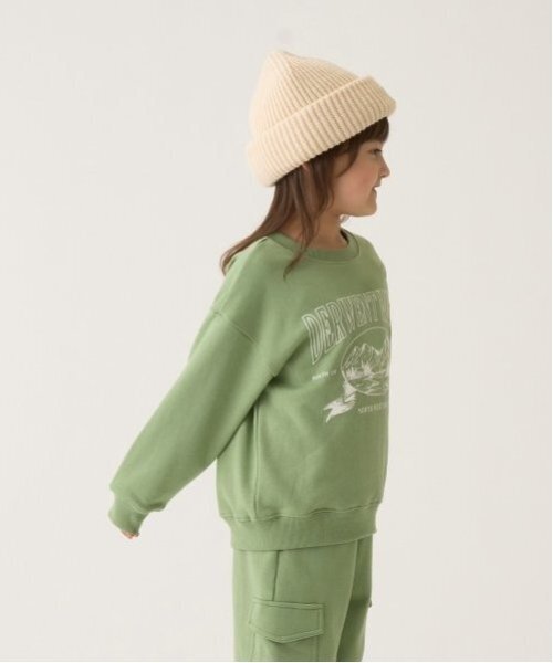 b・ROOM（ビールーム）の「【万能アイテム】選べる7パターンアソートプリントスウェット（スウェット・キッズ・オートミール/ベージュ/マスタード/チャコール/ライトグリーン/ブルーグレー/ブルー・100cm/110cm/120cm/130cm/140cm/150cm）」の19枚目の写真