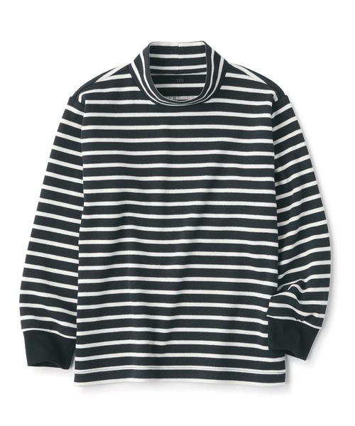 無印良品(ムジルシリョウヒン)の「キッズ 起毛スムース編みハイネック長袖Tシャツ(Tシャツ/カットソー・キッズ・ブラック系/ラベンダー/ピンク系/ネイビー系/ブラック/オフホワイト・140/130/120/110/150)」の3枚目の写真