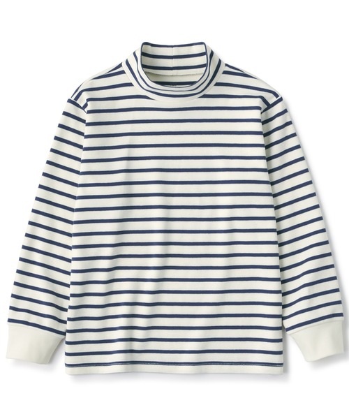 無印良品(ムジルシリョウヒン)の「キッズ 起毛スムース編みハイネック長袖Tシャツ(Tシャツ/カットソー・キッズ・ブラック系/ラベンダー/ピンク系/ネイビー系/ブラック/オフホワイト・140/130/120/110/150)」の4枚目の写真