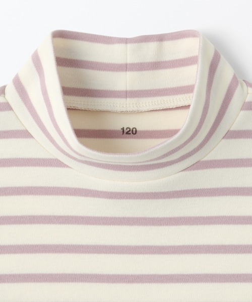 無印良品(ムジルシリョウヒン)の「キッズ 起毛スムース編みハイネック長袖Tシャツ(Tシャツ/カットソー・キッズ・ブラック系/ラベンダー/ピンク系/ネイビー系/ブラック/オフホワイト・140/130/120/110/150)」の7枚目の写真