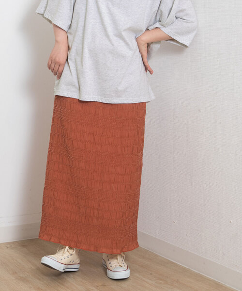 POU DOU DOU（プードゥドゥ）の「モールステッチシャーリングスカート（スカート・レディース・ブルー/ブラック/オレンジ・M）」の3枚目の写真