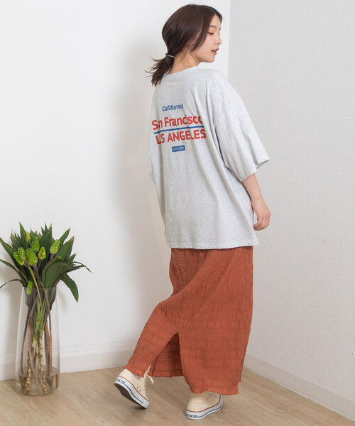 POU DOU DOU（プードゥドゥ）の「モールステッチシャーリングスカート（スカート・レディース・ブルー/ブラック/オレンジ・M）」の7枚目の写真