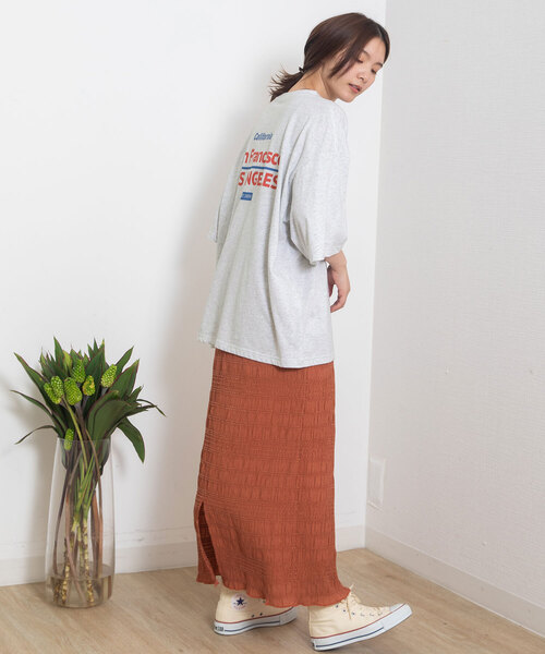 POU DOU DOU（プードゥドゥ）の「モールステッチシャーリングスカート（スカート・レディース・ブルー/ブラック/オレンジ・M）」の8枚目の写真