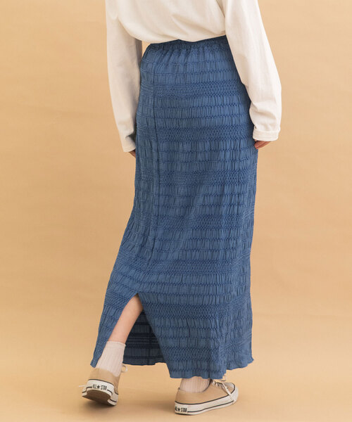 POU DOU DOU（プードゥドゥ）の「モールステッチシャーリングスカート（スカート・レディース・ブルー/ブラック/オレンジ・M）」の16枚目の写真