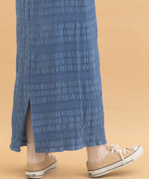 POU DOU DOU（プードゥドゥ）の「モールステッチシャーリングスカート（スカート・レディース・ブルー/ブラック/オレンジ・M）」の19枚目の写真