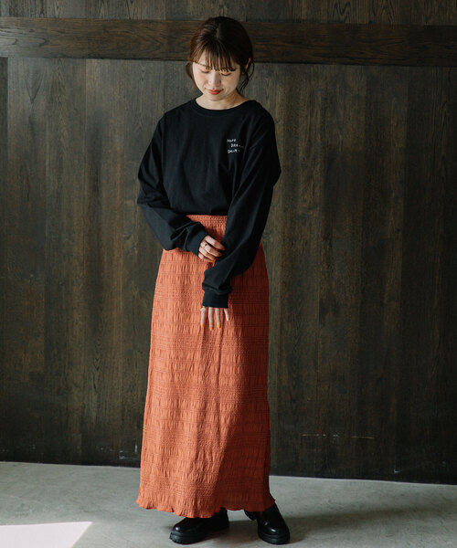 POU DOU DOU（プードゥドゥ）の「モールステッチシャーリングスカート（スカート・レディース・ブルー/ブラック/オレンジ・M）」の20枚目の写真