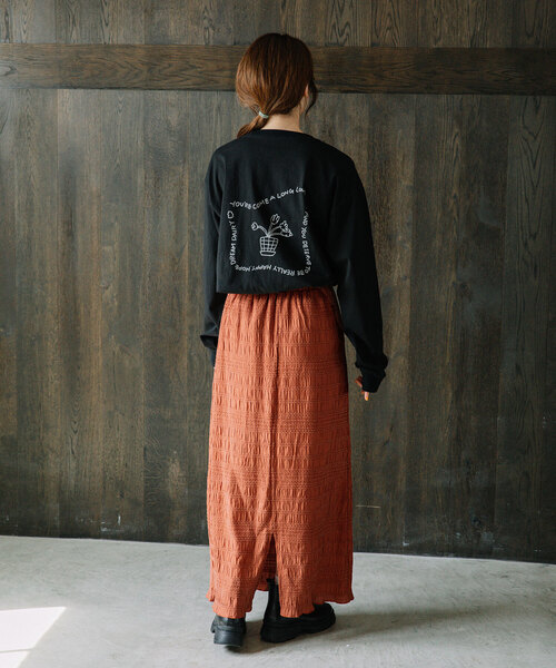 POU DOU DOU（プードゥドゥ）の「モールステッチシャーリングスカート（スカート・レディース・ブルー/ブラック/オレンジ・M）」の22枚目の写真