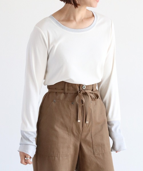 cepo(セポ)の「ソデキリカエロングスリーブTee(Tシャツ/カットソー・レディース・ブラック/グレー/オフホワイト・M)」の2枚目の写真