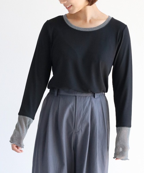 cepo(セポ)の「ソデキリカエロングスリーブTee(Tシャツ/カットソー・レディース・ブラック/グレー/オフホワイト・M)」の12枚目の写真