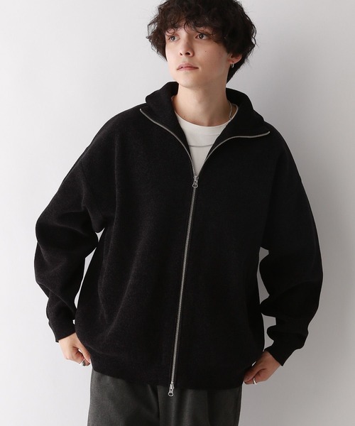 セール】Zip up high gauge chenille drivers knit/ハイゲージモール