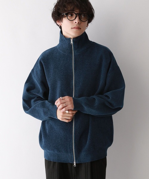 美品✨SINACOVA ドライバーズニット ワッペン 切替 ジップアップ 美品✨SINACOVA ドライバーズニット ワッペン 切替 ジップアップ