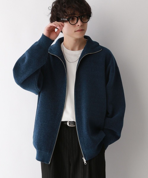 RAGEBLUE（レイジブルー）の「Zip up high gauge chenille drivers knit/ハイゲージモールジップアップドライバーズニット　カーディガン（ニット/セーター・メンズ・ブラック/ブルー・MEDIUM/LARGE）」の14枚目の写真