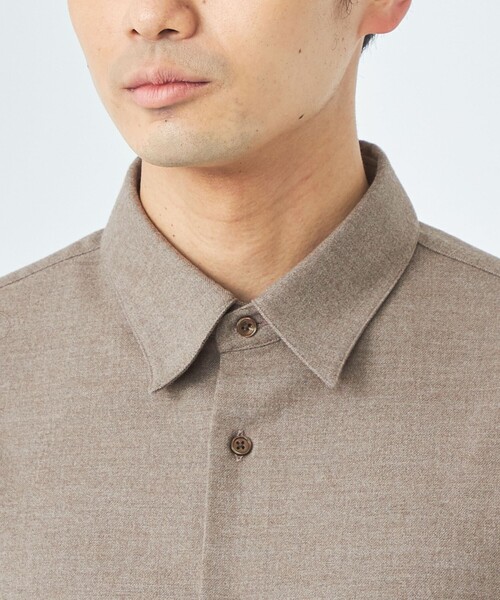 green label relaxing（グリーンレーベルリラクシング）の「TRフラノ ジャストルーズ レギュラーカラー シャツ -ストレッチ・防シワ-（シャツ/ブラウス・メンズ・ダークグリーン/ライトグレー/モカ・S/M/L/XL）」の10枚目の写真