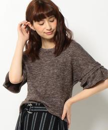 Another Edition | 袖フリルTシャツ/AEBC　W/LｿﾃﾞﾌﾘﾙTee◆(Tシャツ/カットソー)