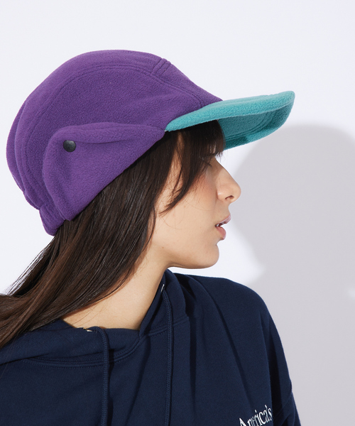 FRUIT OF THE LOOM（フルーツオブザルーム）の「【FRUIT OF THE LOOM/フルーツオブザルーム】FLEECE 耳当て付き CAP/フリースイヤーフラップ付き（キャップ・メンズ・パープル/インディゴブルー/ブラック/グレー・フリー）」の5枚目の写真