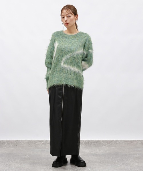 LAKOLE（ラコレ）の「線柄シャギーニットプルオーバー / 130861（ニット/セーター・レディース・アイボリー/グレー/グリーン/ピンク・FREE）」の16枚目の写真