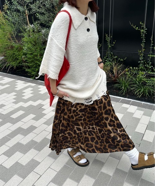 archives(アルシーヴ)の「【Ltd.】OVER KNIT ONE-PIECE(ワンピース・レディース・ブラック/オフホワイト・FREE)」の13枚目の写真