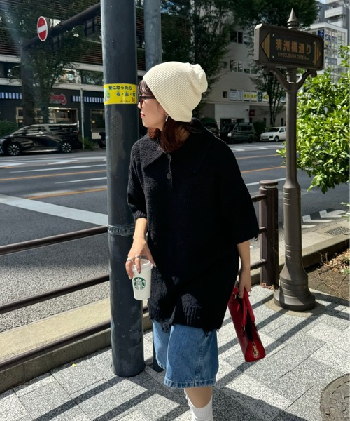 archives(アルシーヴ)の「【Ltd.】OVER KNIT ONE-PIECE(ワンピース・レディース・ブラック/オフホワイト・FREE)」の17枚目の写真
