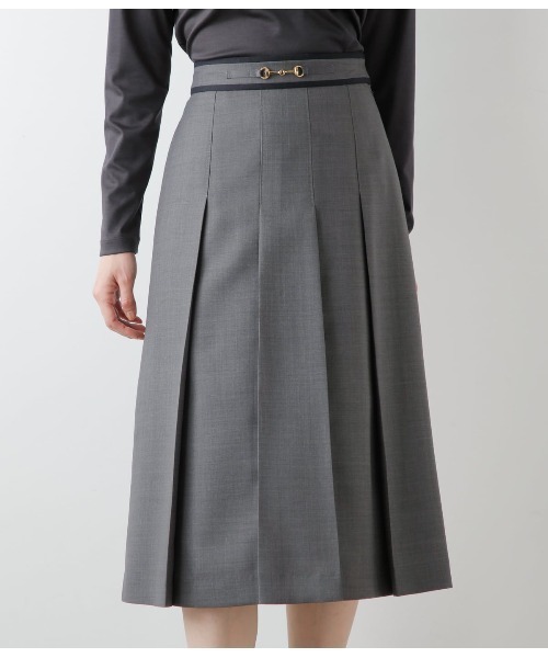 NEWYORKER（ニューヨーカー）の「TWツイル ビット付きタックフレアスカート（スカート・レディース・グレー系その他/ネイビー・9号/11号）」の10枚目の写真