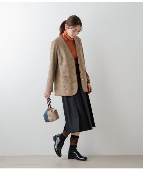 NEWYORKER（ニューヨーカー）の「TWツイル ビット付きタックフレアスカート（スカート・レディース・グレー系その他/ネイビー・9号/11号）」の15枚目の写真