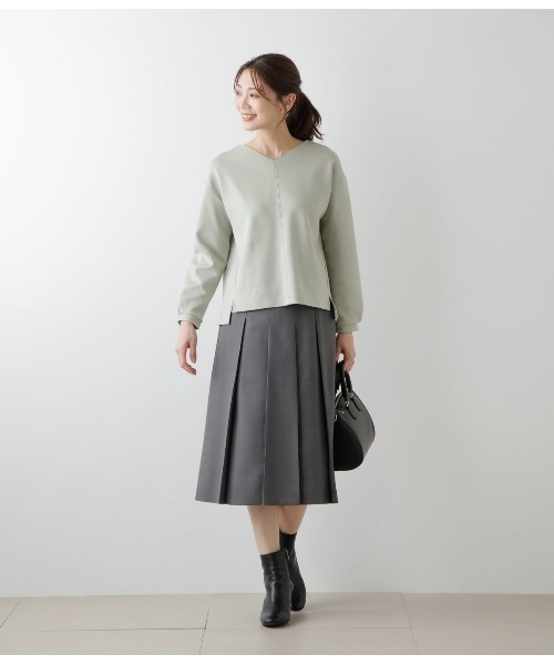 NEWYORKER（ニューヨーカー）の「TWツイル ビット付きタックフレアスカート（スカート・レディース・グレー系その他/ネイビー・9号/11号）」の22枚目の写真