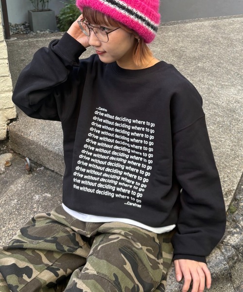 CIAOPANIC TYPY（チャオパニックティピー）の「【WEB限定】【UNISEX】メッセージロゴ裏毛スウェット（スウェット・レディース・グレー系その他/チャコールグレー/グレー/ネイビー/パープル/イエロー/ブラウン/ブラック・LARGE/MEDIUM）」の2枚目の写真