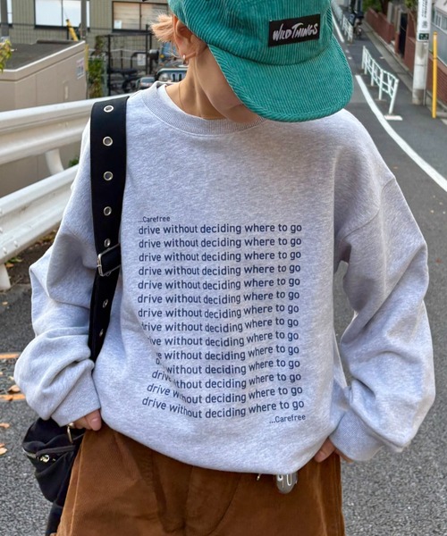 CIAOPANIC TYPY（チャオパニックティピー）の「【WEB限定】【UNISEX】メッセージロゴ裏毛スウェット（スウェット・レディース・グレー系その他/チャコールグレー/グレー/ネイビー/パープル/イエロー/ブラウン/ブラック・LARGE/MEDIUM）」の11枚目の写真