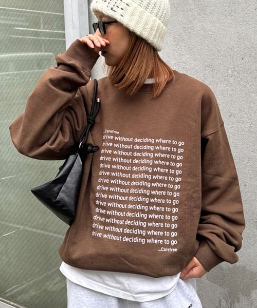 CIAOPANIC TYPY（チャオパニックティピー）の「【WEB限定】【UNISEX】メッセージロゴ裏毛スウェット（スウェット・レディース・グレー系その他/チャコールグレー/グレー/ネイビー/パープル/イエロー/ブラウン/ブラック・LARGE/MEDIUM）」の13枚目の写真