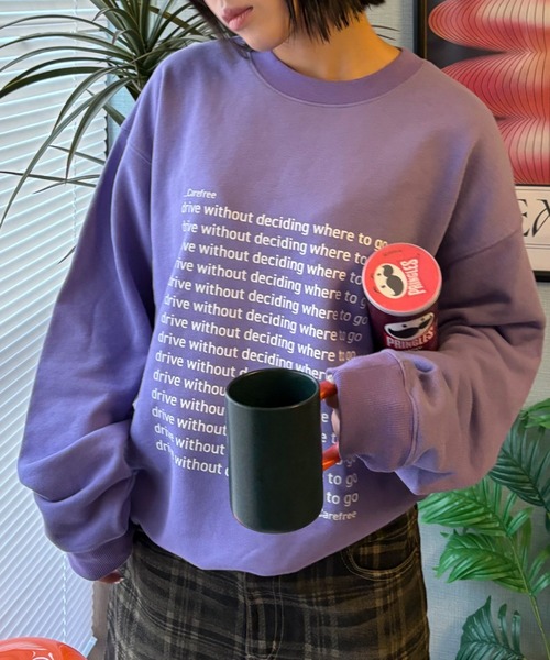 CIAOPANIC TYPY（チャオパニックティピー）の「【WEB限定】【UNISEX】メッセージロゴ裏毛スウェット（スウェット・レディース・グレー系その他/チャコールグレー/グレー/ネイビー/パープル/イエロー/ブラウン/ブラック・LARGE/MEDIUM）」の15枚目の写真