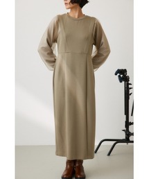 crie conforto（クリーコンフォルト）の「チュールスリーブドッキングワンピース（ワンピース）」