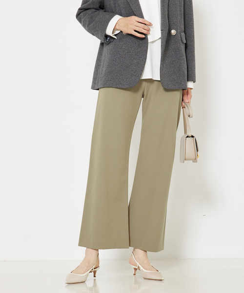 qualite（カリテ）の「2WAYバックピーチセミフレアーパンツ/秋服/冬服/オフィスカジュアル（スラックス・レディース・オフホワイト/カーキ/ブラック・36/38/40）」の9枚目の写真