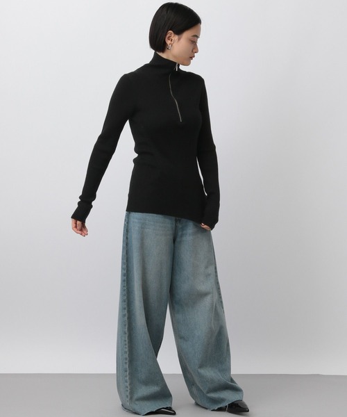 美品 バーバリーブラックレーベル ジップアップニット 千鳥格子 ハイネック 2 A part by（アパートバイ）の「LaraハイネックZIPプルオーバー（ニット