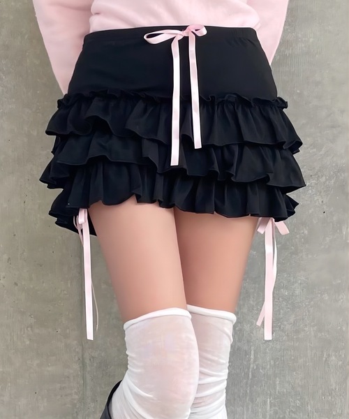 Ribbon Balloon Skirt / リボンバルーンミニスカート（スカート