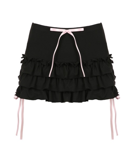 ALLuRing ChaRm(アリュリングチャーム)の「Ribbon Balloon Skirt / リボンバルーンミニスカート(スカート・レディース・ブラック・S/M)」の7枚目の写真