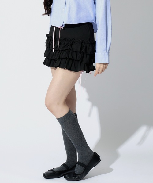 韓国 バルーン スカート[ROCKCAKE] NYLON SHIRRED BALLOON SKIRT ROCKCAKE☆韓国☆人気☆Nylon Shirred Balloon Skirt 2色