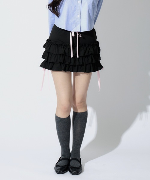 ALLuRing ChaRm(アリュリングチャーム)の「Ribbon Balloon Skirt / リボンバルーンミニスカート(スカート・レディース・ブラック・S/M)」の13枚目の写真