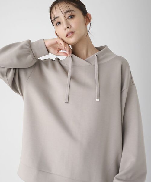 Green　Parks（グリーンパークス）の「ダンボール抜け襟プルオーバー（パーカー・レディース・ダークネイビー/杢グレー/ホワイト系その他2/グレイッシュベージュ・FREE）」の21枚目の写真