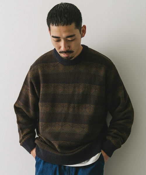 URBAN RESEARCH DOORS（アーバンリサーチドアーズ）の「ボーダージャガードニット（ニット/セーター・メンズ・ブルー系その他/グレー系その他・LARGE/MEDIUM）」の8枚目の写真