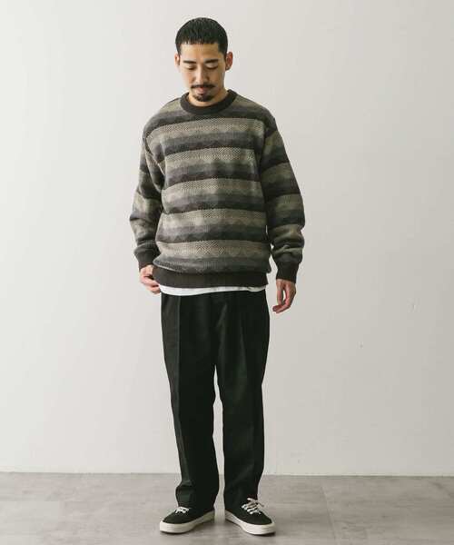 URBAN RESEARCH DOORS（アーバンリサーチドアーズ）の「ボーダージャガードニット（ニット/セーター・メンズ・ブルー系その他/グレー系その他・LARGE/MEDIUM）」の16枚目の写真