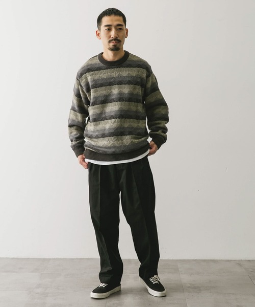 URBAN RESEARCH DOORS（アーバンリサーチドアーズ）の「ボーダージャガードニット（ニット/セーター・メンズ・ブルー系その他/グレー系その他・LARGE/MEDIUM）」の17枚目の写真