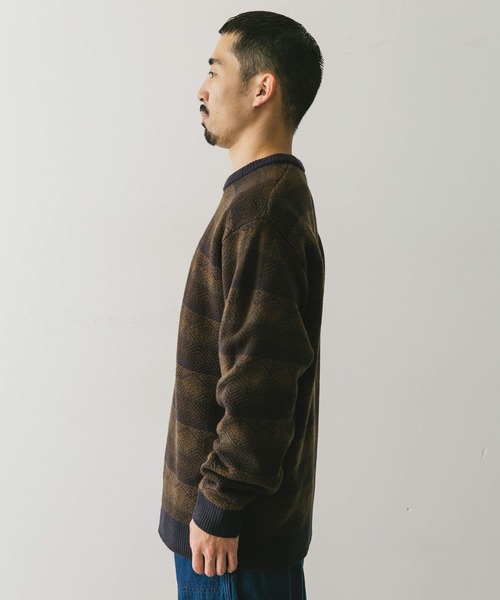 URBAN RESEARCH DOORS（アーバンリサーチドアーズ）の「ボーダージャガードニット（ニット/セーター・メンズ・ブルー系その他/グレー系その他・LARGE/MEDIUM）」の19枚目の写真