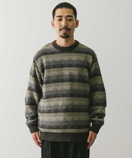 URBAN RESEARCH DOORS（アーバンリサーチドアーズ）の「ボーダージャガードニット（ニット/セーター・メンズ・ブルー系その他/グレー系その他・LARGE/MEDIUM）」の21枚目の写真