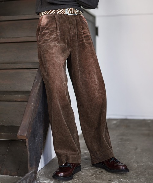 Bleme（ブレム）の「クラシック ヘビーコーデュロイ ワイドスラックス パンツ【セットアップ対応】（スラックス・メンズ・ブラック/カーキ/ブラウン/カーキ系/ブラウン系/ブラック系・S/M/L/XL）」の6枚目の写真