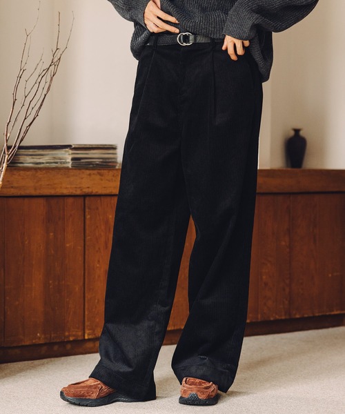 Bleme(ブレム)の「クラシック ヘビーコーデュロイ ワイドスラックス パンツ【セットアップ対応】(スラックス・メンズ・ブラック/カーキ/ブラウン/カーキ系/ブラウン系/ブラック系・S/M/L/XL)」の7枚目の写真