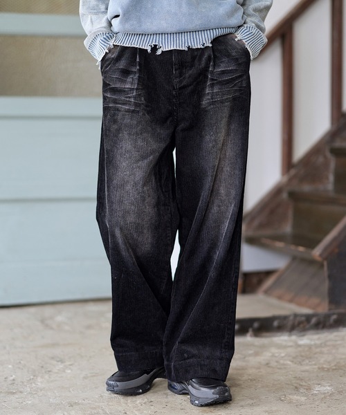 Bleme（ブレム）の「クラシック ヘビーコーデュロイ ワイドスラックス パンツ【セットアップ対応】（スラックス・メンズ・ブラック/カーキ/ブラウン/カーキ系/ブラウン系/ブラック系・S/M/L/XL）」の7枚目の写真