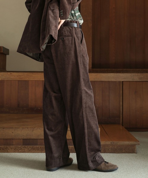 Bleme（ブレム）の「クラシック ヘビーコーデュロイ ワイドスラックス パンツ【セットアップ対応】（スラックス・メンズ・ブラック/カーキ/ブラウン/カーキ系/ブラウン系/ブラック系・S/M/L/XL）」の17枚目の写真