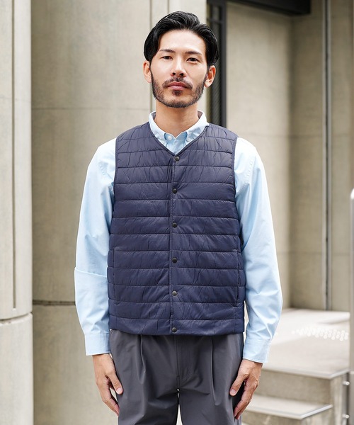 jiggys shop（ジギーズショップ）の「ナイロンタフタインナー中綿ベスト（ダウンベスト・メンズ・チャコールグレー/ブラック/ネイビー・MEDIUM/LARGE/X-LARGE）」の11枚目の写真