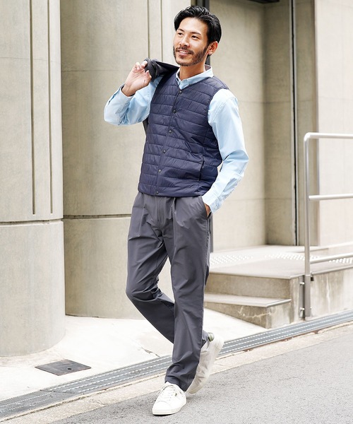 jiggys shop（ジギーズショップ）の「ナイロンタフタインナー中綿ベスト（ダウンベスト・メンズ・チャコールグレー/ブラック/ネイビー・MEDIUM/LARGE/X-LARGE）」の10枚目の写真