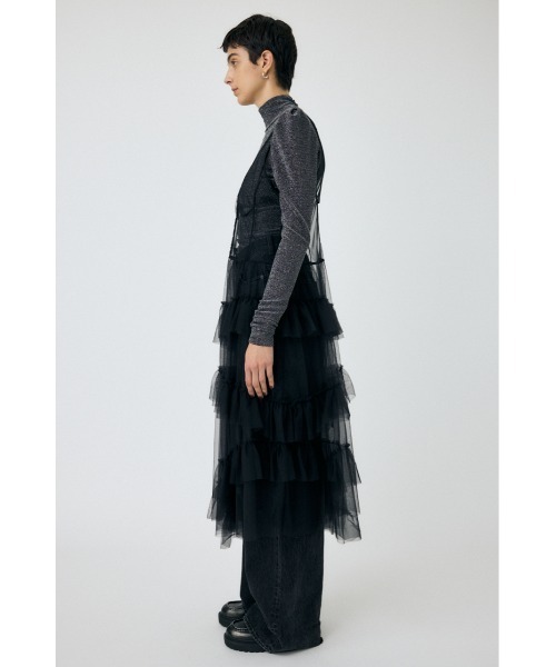 MOUSSY(マウジー)の「CORSET DETAIL SHEER ドレス(ワンピース・レディース・ブラック/グレー・FREE)」の11枚目の写真